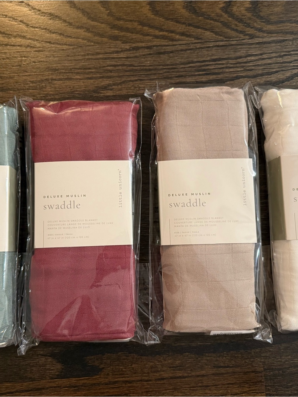 Little Unicorn Deluxe Muslin Swaddle Blanket x 4
